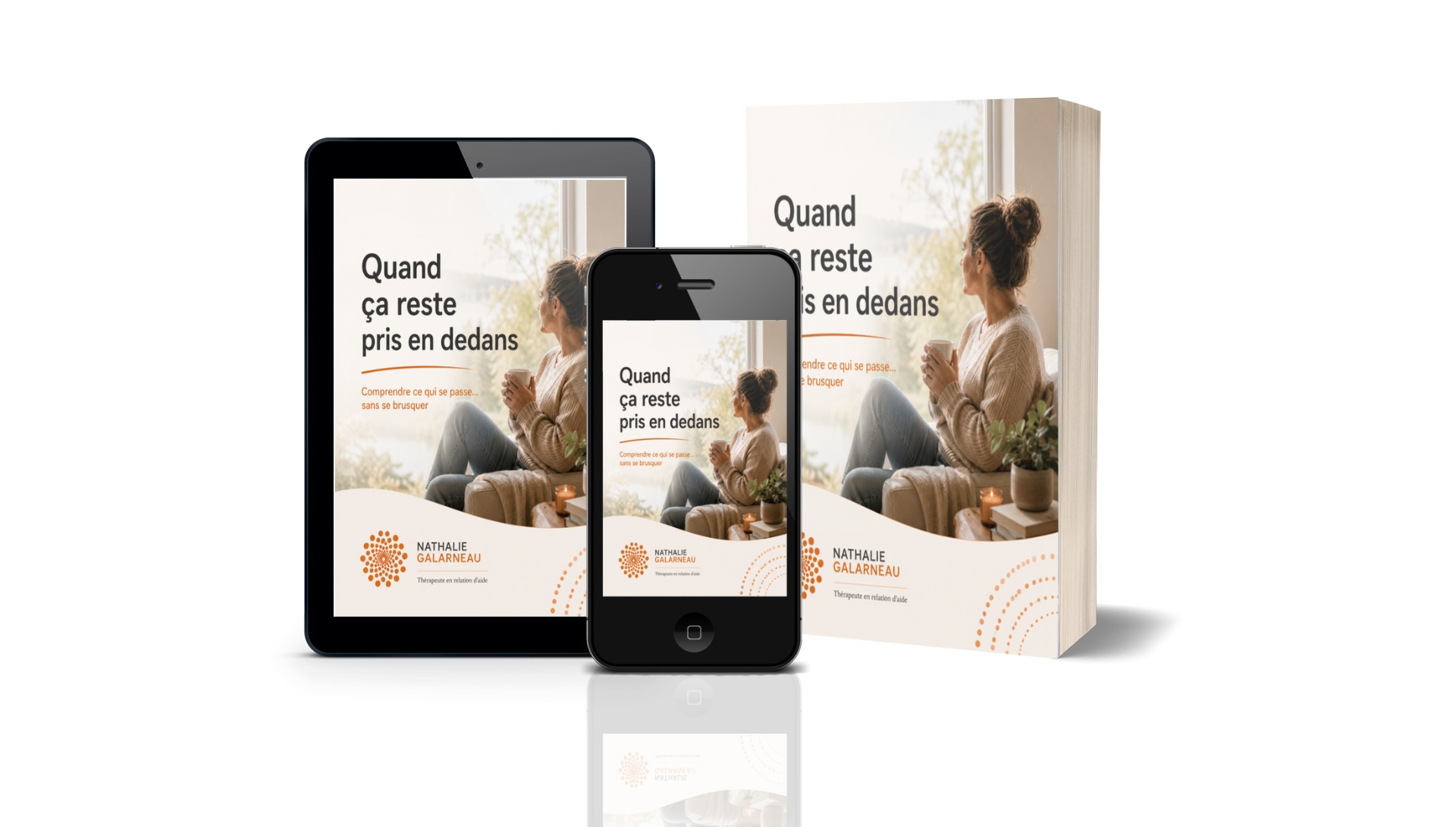 Mockup du guide Quand ça reste pris en dedans – Nathalie Galarneau
